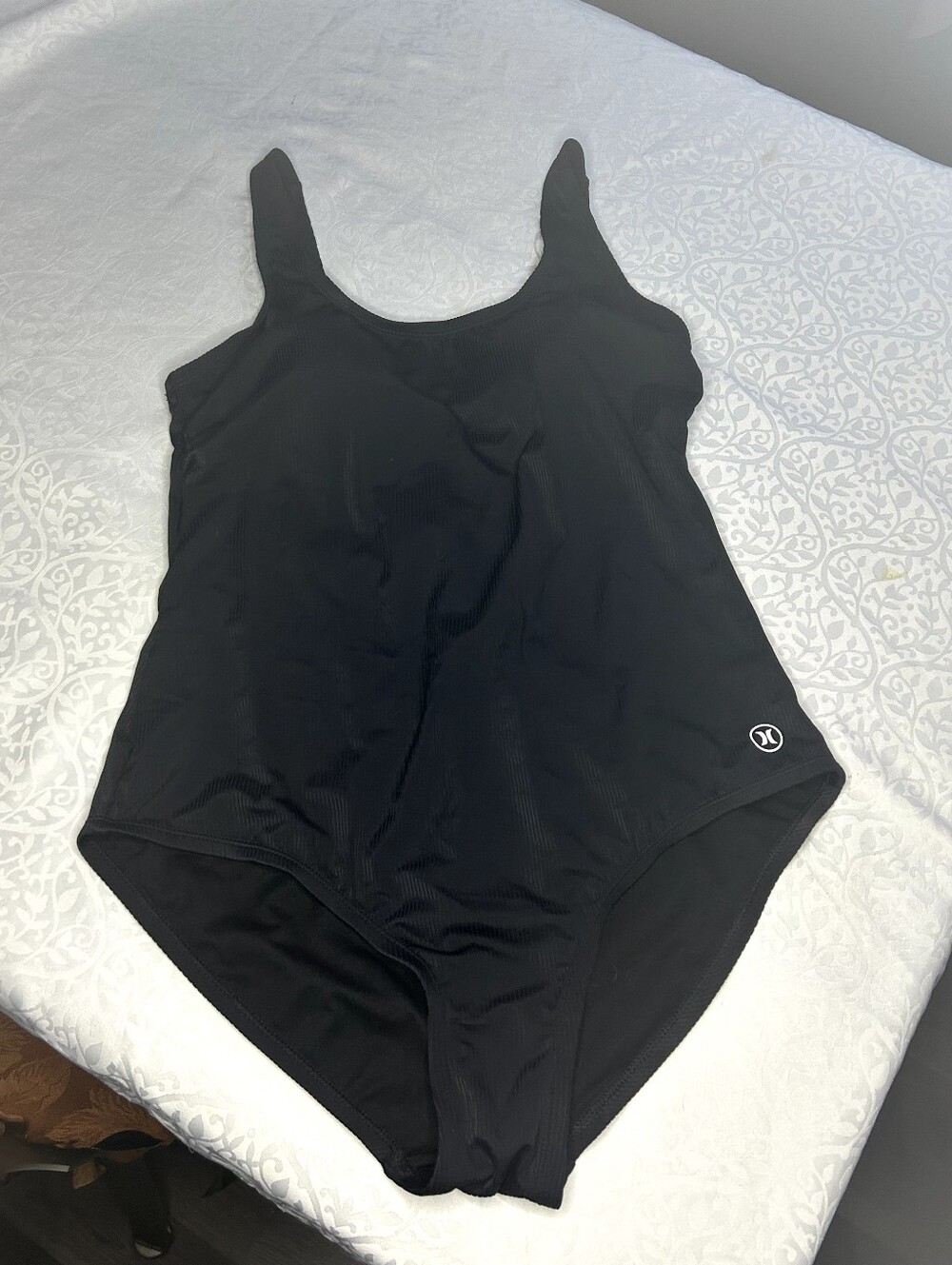 Hurley Black Scoop Neck One-Piece Swimsuit